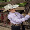 CAMISA DE AMEBAS BLANCA CON ROSADO DAMA